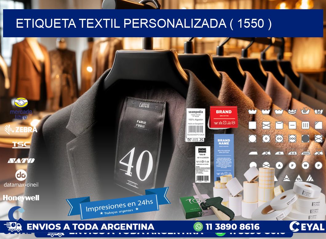 ETIQUETA TEXTIL PERSONALIZADA ( 1550 )