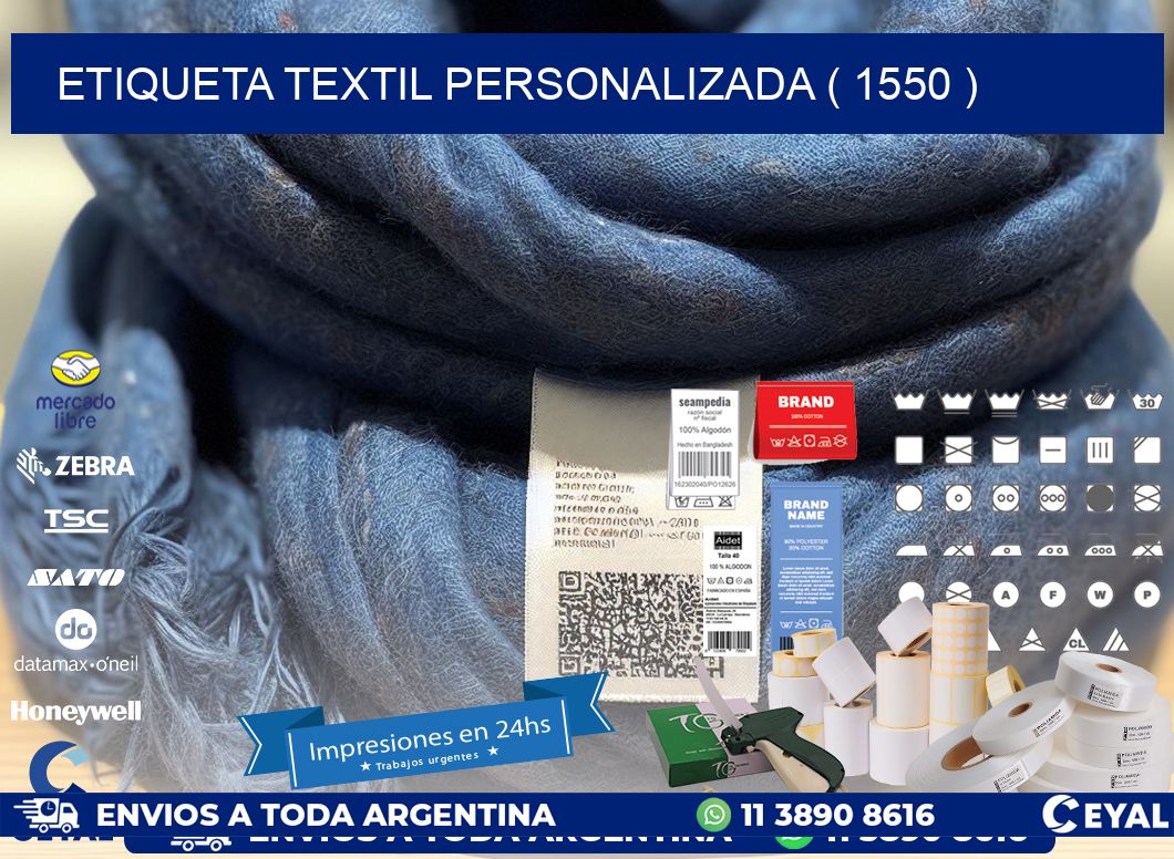 ETIQUETA TEXTIL PERSONALIZADA ( 1550 )