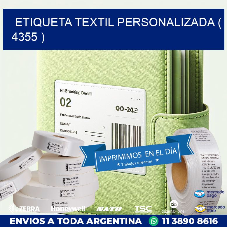 ETIQUETA TEXTIL PERSONALIZADA ( 4355 )