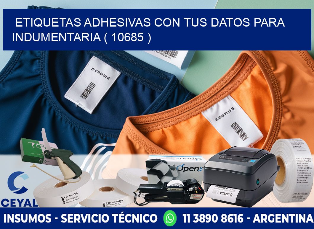 ETIQUETAS ADHESIVAS CON TUS DATOS PARA INDUMENTARIA ( 10685 )