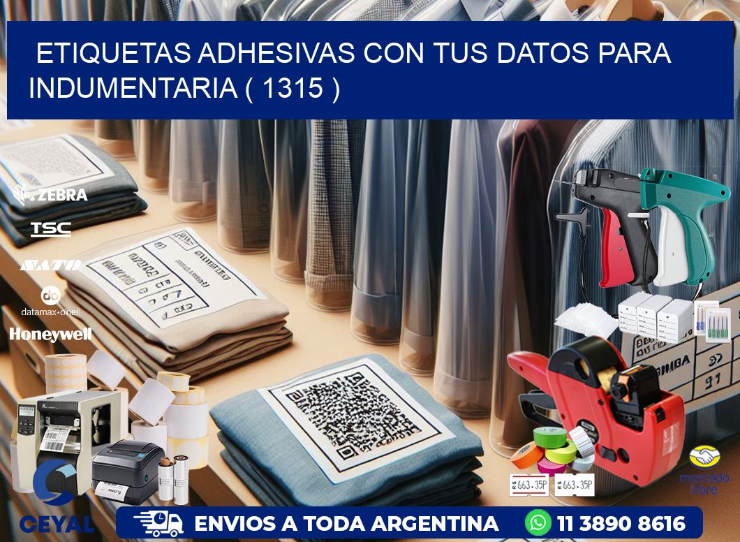 ETIQUETAS ADHESIVAS CON TUS DATOS PARA INDUMENTARIA ( 1315 )
