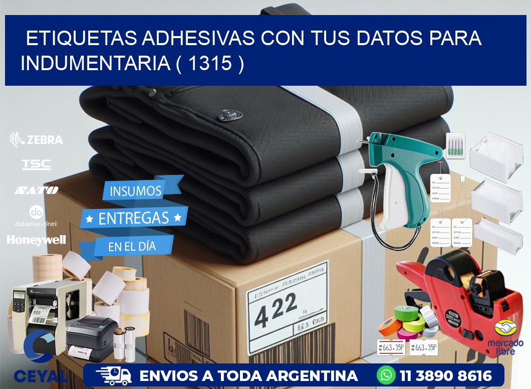 ETIQUETAS ADHESIVAS CON TUS DATOS PARA INDUMENTARIA ( 1315 )