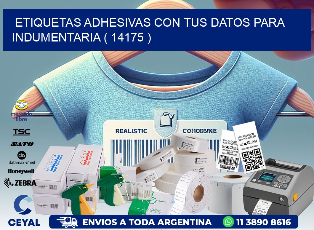 ETIQUETAS ADHESIVAS CON TUS DATOS PARA INDUMENTARIA ( 14175 )