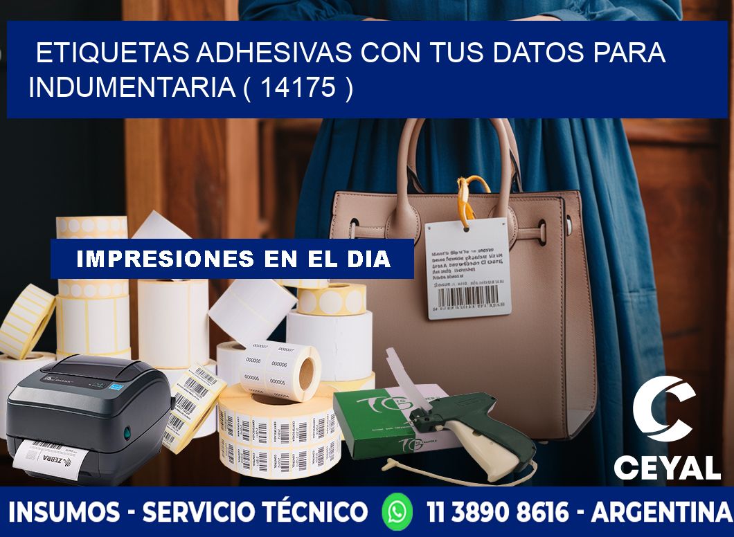 ETIQUETAS ADHESIVAS CON TUS DATOS PARA INDUMENTARIA ( 14175 )