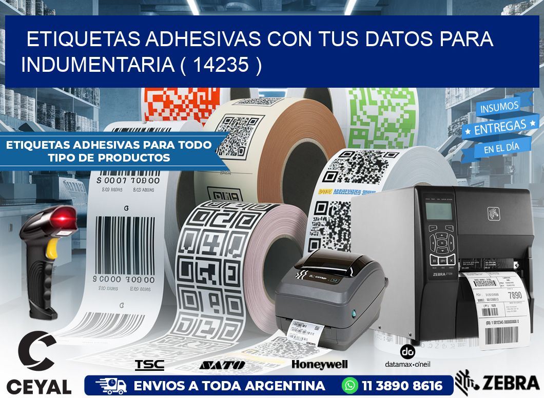 ETIQUETAS ADHESIVAS CON TUS DATOS PARA INDUMENTARIA ( 14235 )