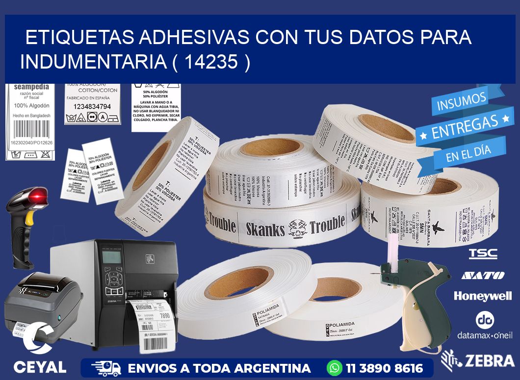 ETIQUETAS ADHESIVAS CON TUS DATOS PARA INDUMENTARIA ( 14235 )