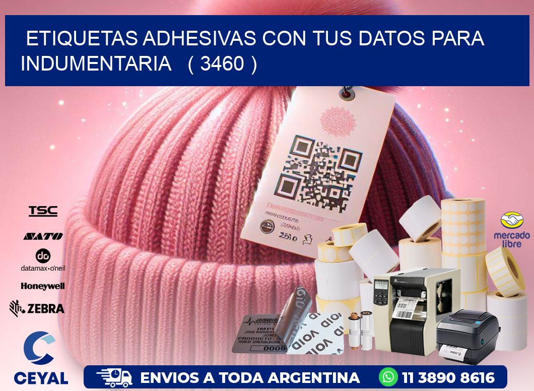 ETIQUETAS ADHESIVAS CON TUS DATOS PARA INDUMENTARIA   ( 3460 )