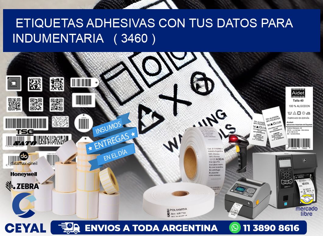 ETIQUETAS ADHESIVAS CON TUS DATOS PARA INDUMENTARIA   ( 3460 )
