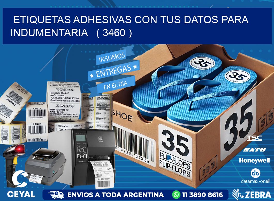 ETIQUETAS ADHESIVAS CON TUS DATOS PARA INDUMENTARIA   ( 3460 )