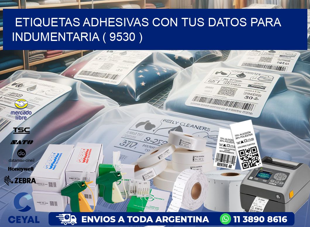 ETIQUETAS ADHESIVAS CON TUS DATOS PARA INDUMENTARIA ( 9530 )