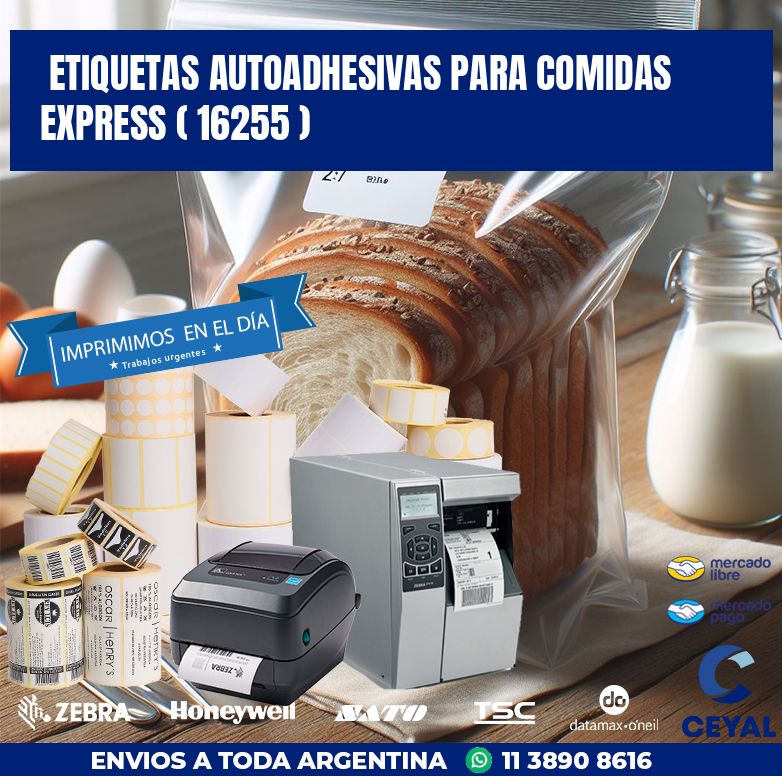 ETIQUETAS AUTOADHESIVAS PARA COMIDAS EXPRESS ( 16255 )