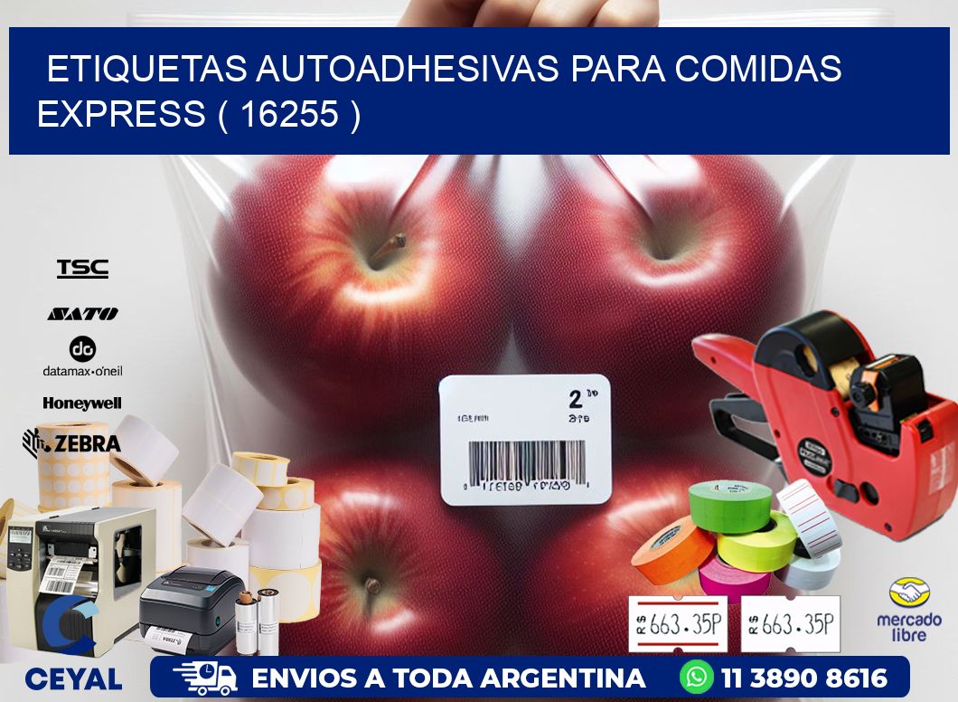 ETIQUETAS AUTOADHESIVAS PARA COMIDAS EXPRESS ( 16255 )