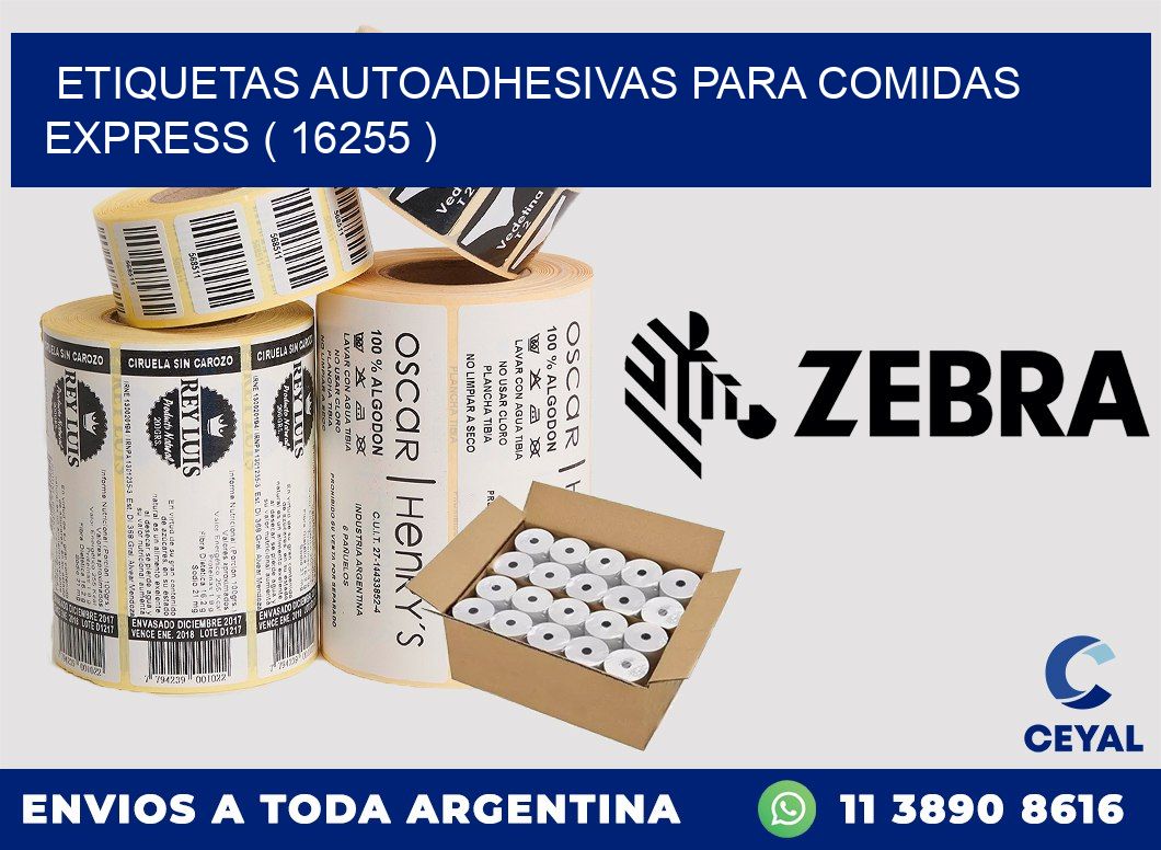 ETIQUETAS AUTOADHESIVAS PARA COMIDAS EXPRESS ( 16255 )