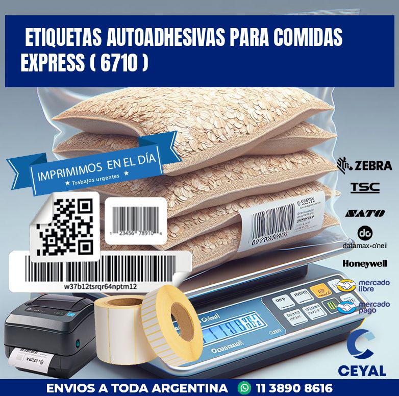 ETIQUETAS AUTOADHESIVAS PARA COMIDAS EXPRESS ( 6710 )