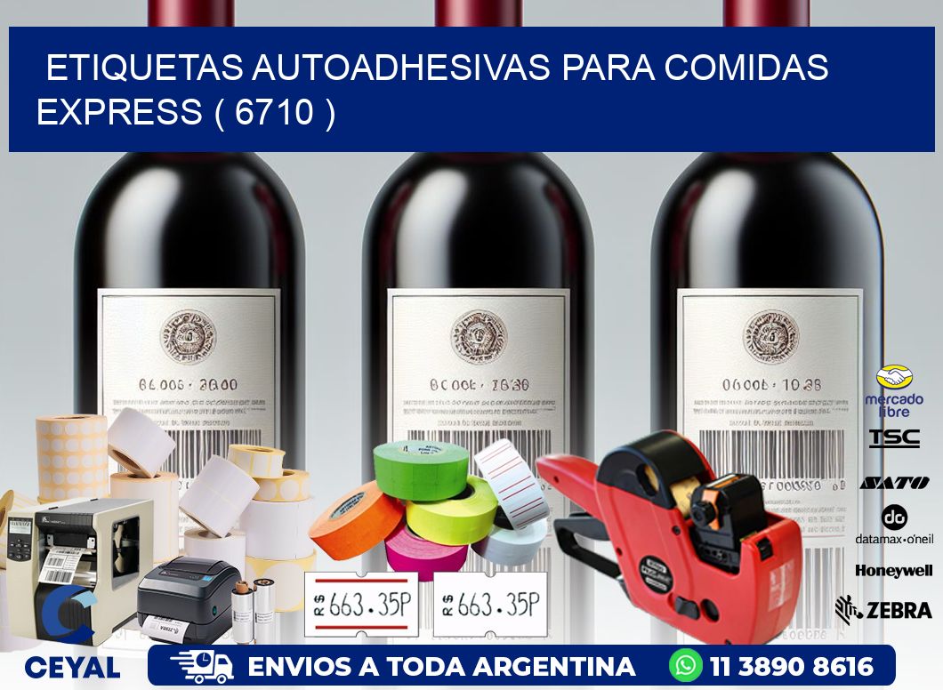 ETIQUETAS AUTOADHESIVAS PARA COMIDAS EXPRESS ( 6710 )