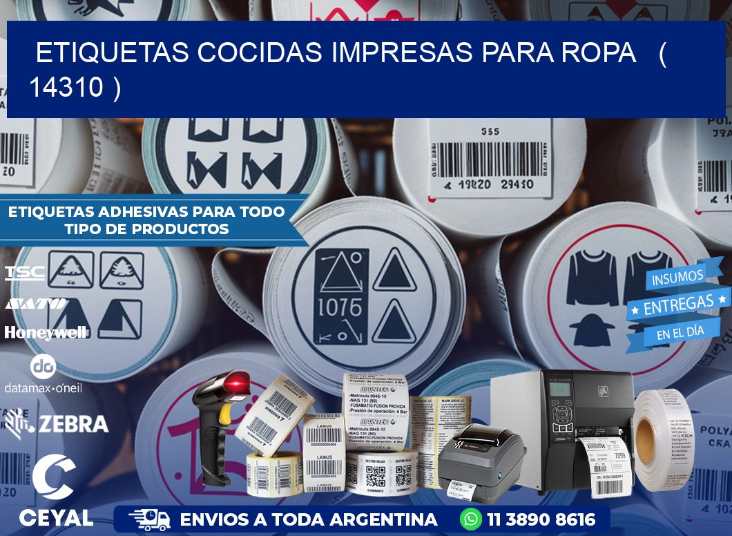 ETIQUETAS COCIDAS IMPRESAS PARA ROPA   ( 14310 )
