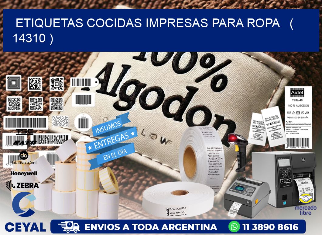 ETIQUETAS COCIDAS IMPRESAS PARA ROPA   ( 14310 )