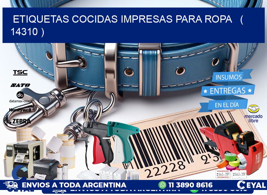 ETIQUETAS COCIDAS IMPRESAS PARA ROPA   ( 14310 )
