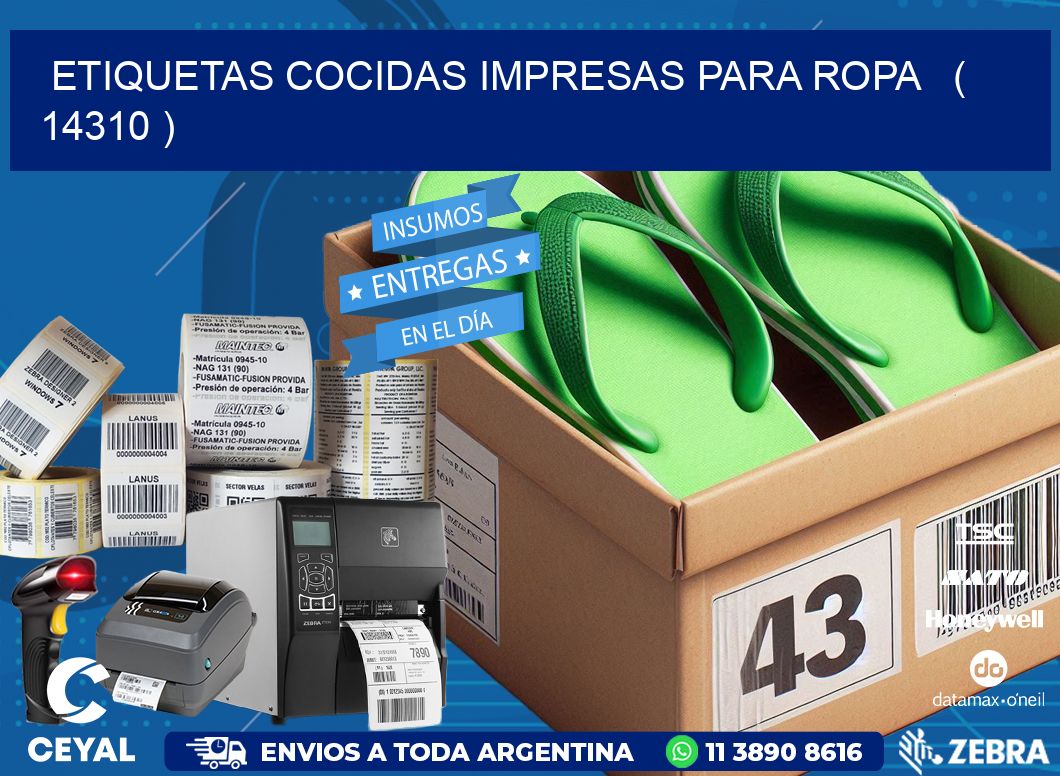 ETIQUETAS COCIDAS IMPRESAS PARA ROPA   ( 14310 )