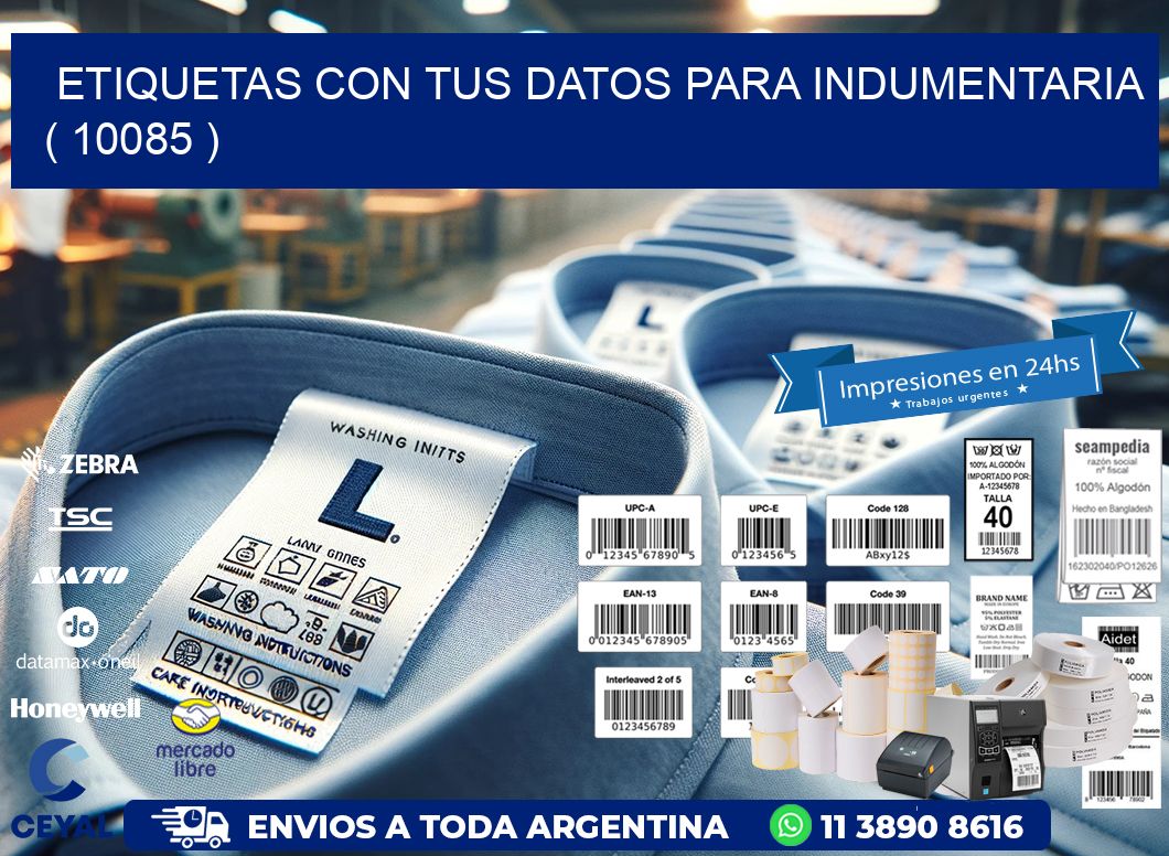 ETIQUETAS CON TUS DATOS PARA INDUMENTARIA   ( 10085 )