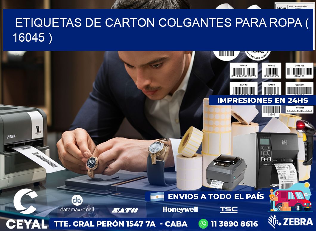ETIQUETAS DE CARTON COLGANTES PARA ROPA ( 16045 )