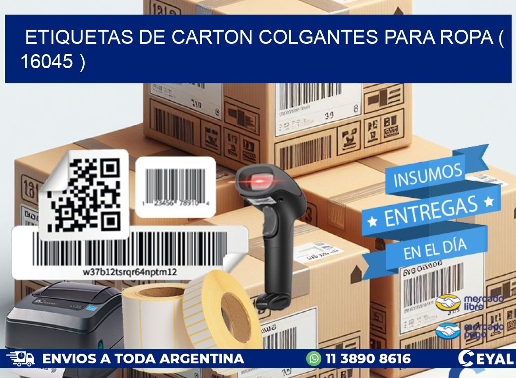 ETIQUETAS DE CARTON COLGANTES PARA ROPA ( 16045 )