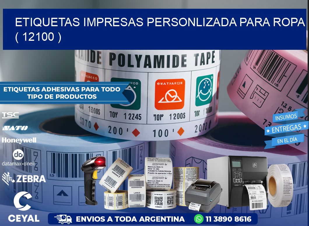 ETIQUETAS IMPRESAS PERSONLIZADA PARA ROPA   ( 12100 )
