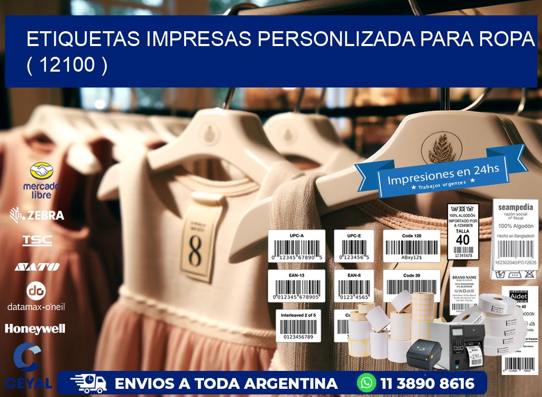 ETIQUETAS IMPRESAS PERSONLIZADA PARA ROPA   ( 12100 )