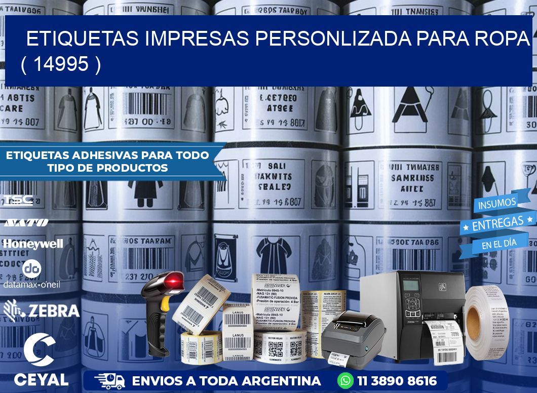 ETIQUETAS IMPRESAS PERSONLIZADA PARA ROPA ( 14995 )