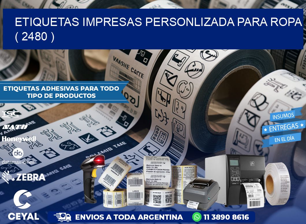 ETIQUETAS IMPRESAS PERSONLIZADA PARA ROPA   ( 2480 )