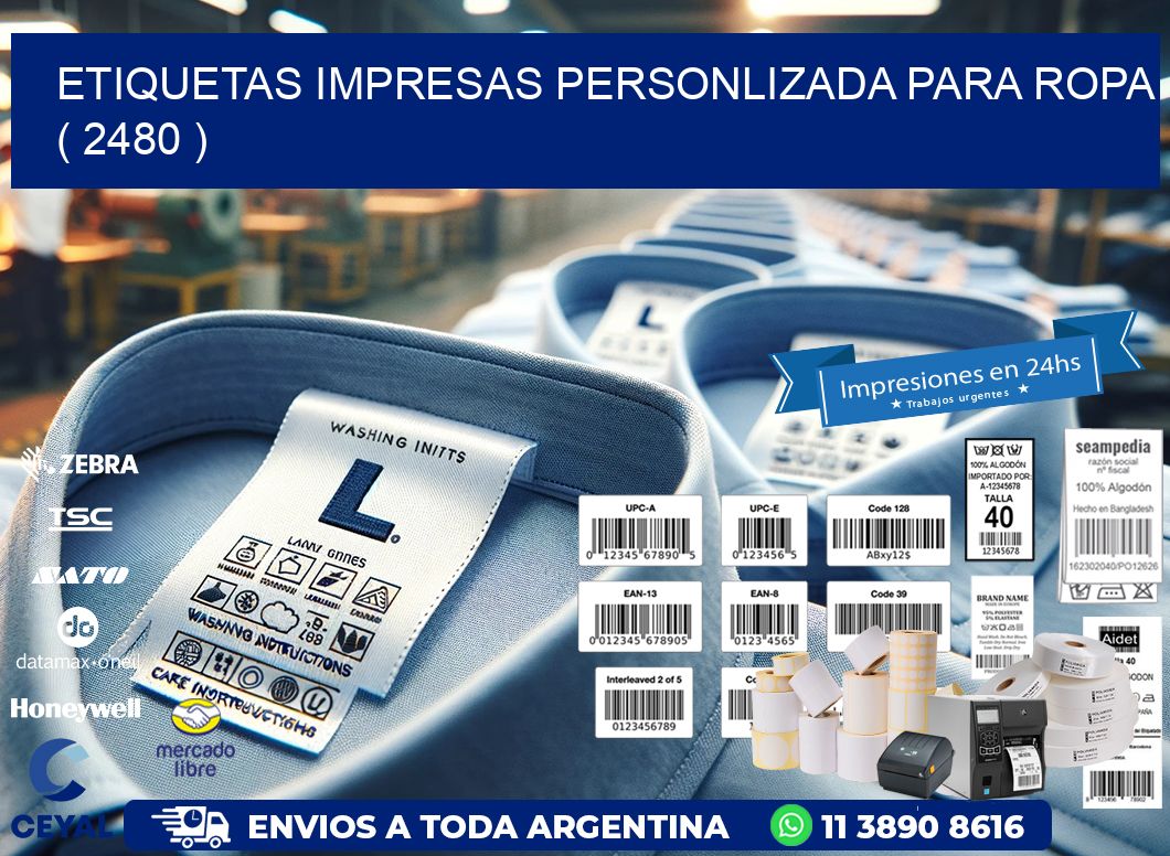 ETIQUETAS IMPRESAS PERSONLIZADA PARA ROPA   ( 2480 )