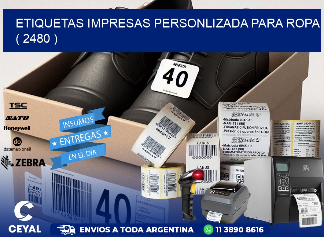 ETIQUETAS IMPRESAS PERSONLIZADA PARA ROPA   ( 2480 )