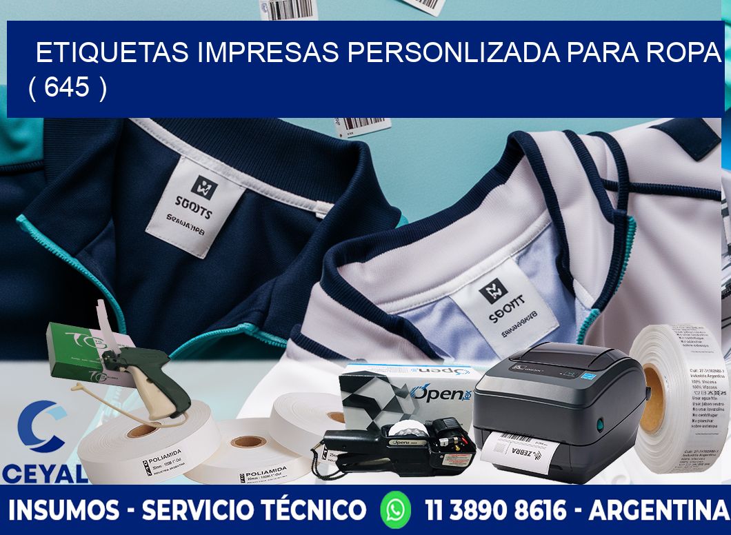 ETIQUETAS IMPRESAS PERSONLIZADA PARA ROPA ( 645 )