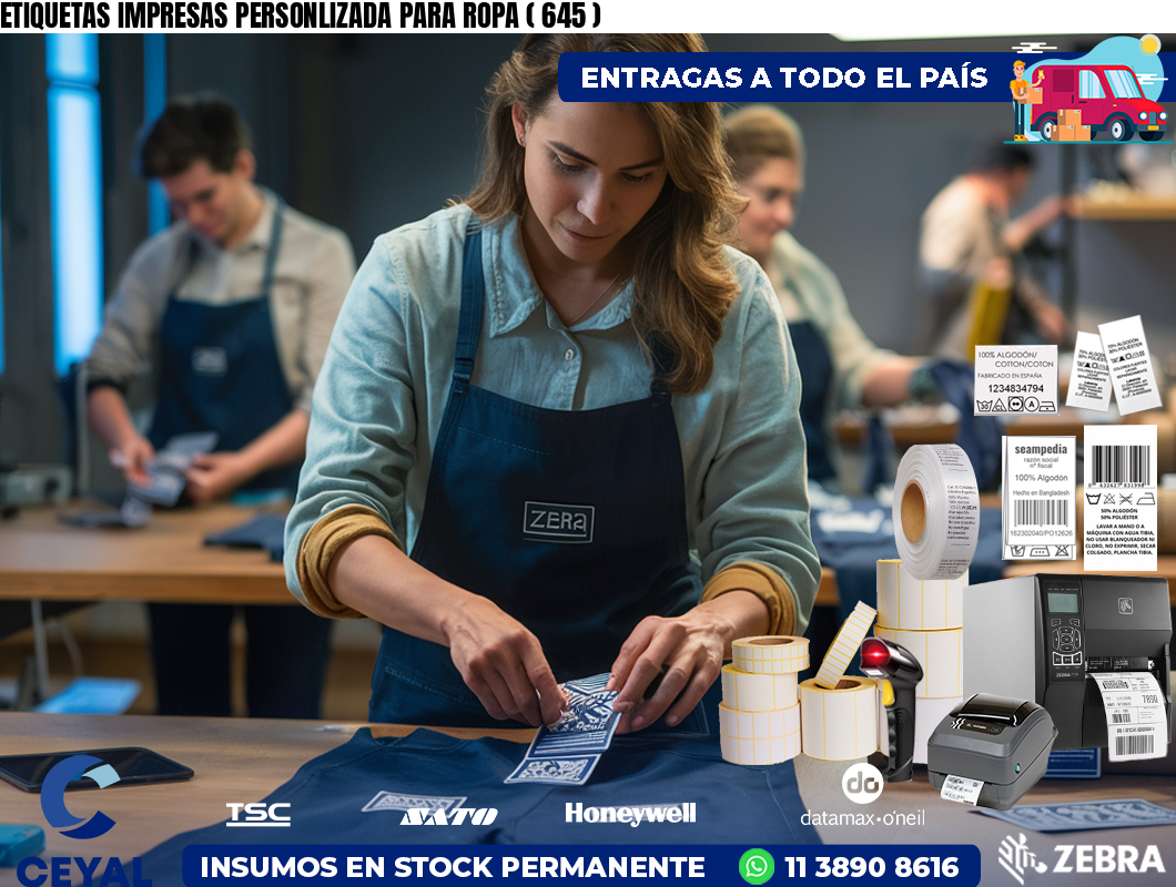 ETIQUETAS IMPRESAS PERSONLIZADA PARA ROPA ( 645 )