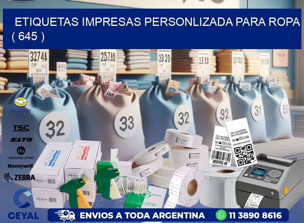 ETIQUETAS IMPRESAS PERSONLIZADA PARA ROPA ( 645 )