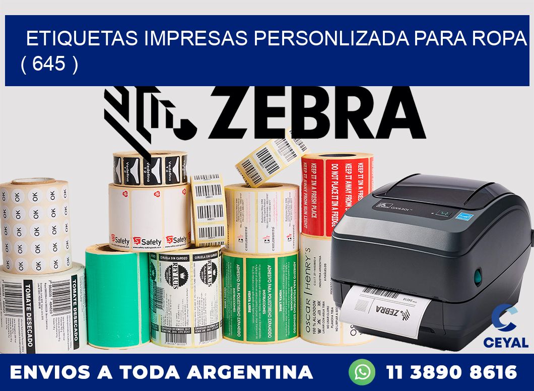ETIQUETAS IMPRESAS PERSONLIZADA PARA ROPA ( 645 )