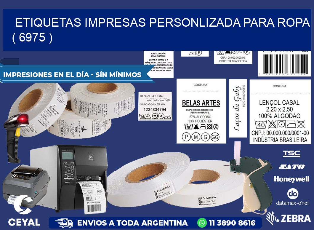 ETIQUETAS IMPRESAS PERSONLIZADA PARA ROPA ( 6975 )