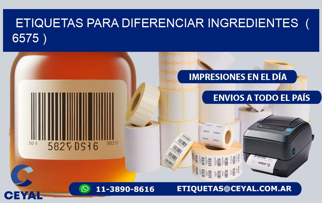 ETIQUETAS PARA DIFERENCIAR INGREDIENTES  ( 6575 )