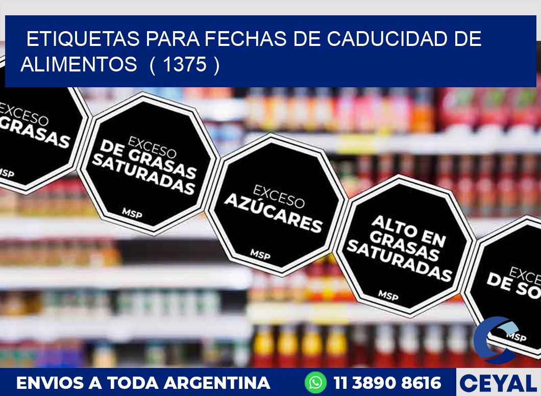 ETIQUETAS PARA FECHAS DE CADUCIDAD DE ALIMENTOS  ( 1375 )