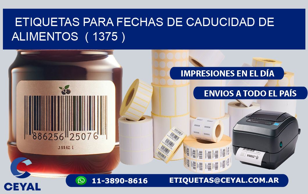 ETIQUETAS PARA FECHAS DE CADUCIDAD DE ALIMENTOS  ( 1375 )