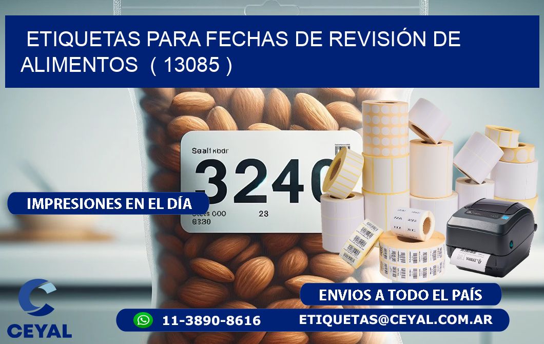 ETIQUETAS PARA FECHAS DE REVISIÓN DE ALIMENTOS  ( 13085 )