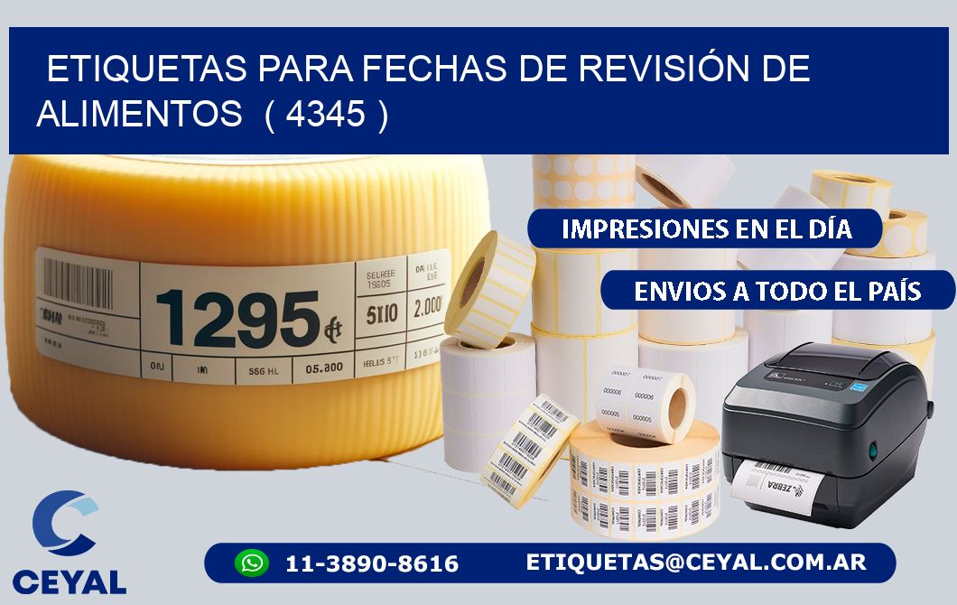 ETIQUETAS PARA FECHAS DE REVISIÓN DE ALIMENTOS  ( 4345 )