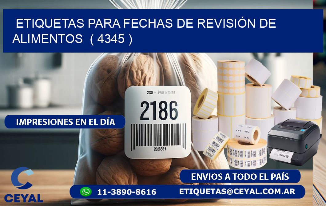 ETIQUETAS PARA FECHAS DE REVISIÓN DE ALIMENTOS  ( 4345 )