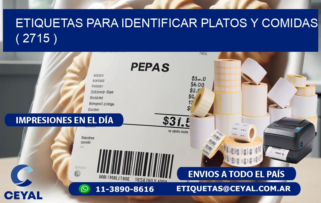 ETIQUETAS PARA IDENTIFICAR PLATOS Y COMIDAS  ( 2715 )