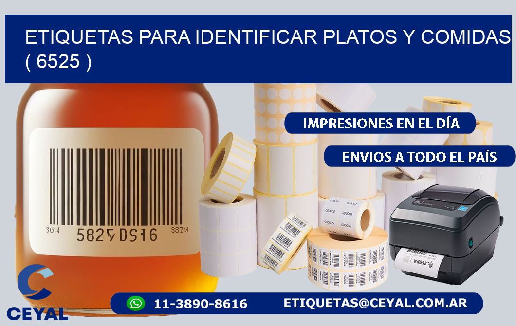 ETIQUETAS PARA IDENTIFICAR PLATOS Y COMIDAS  ( 6525 )