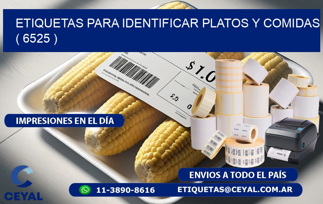 ETIQUETAS PARA IDENTIFICAR PLATOS Y COMIDAS  ( 6525 )