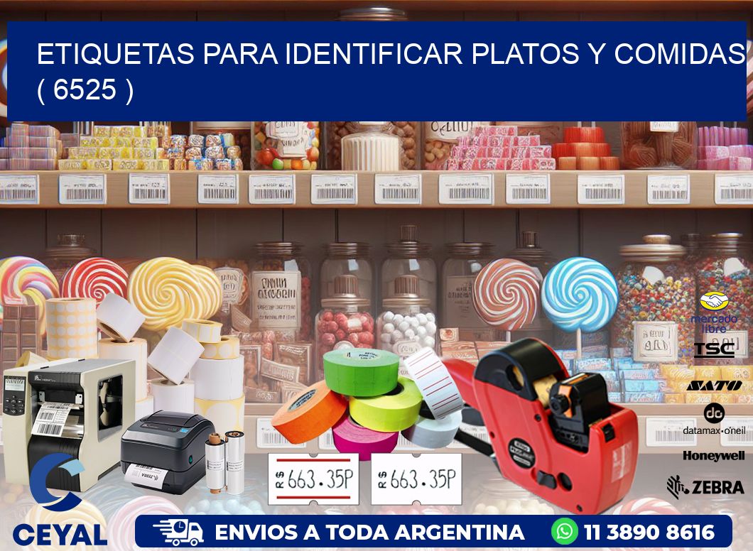 ETIQUETAS PARA IDENTIFICAR PLATOS Y COMIDAS  ( 6525 )