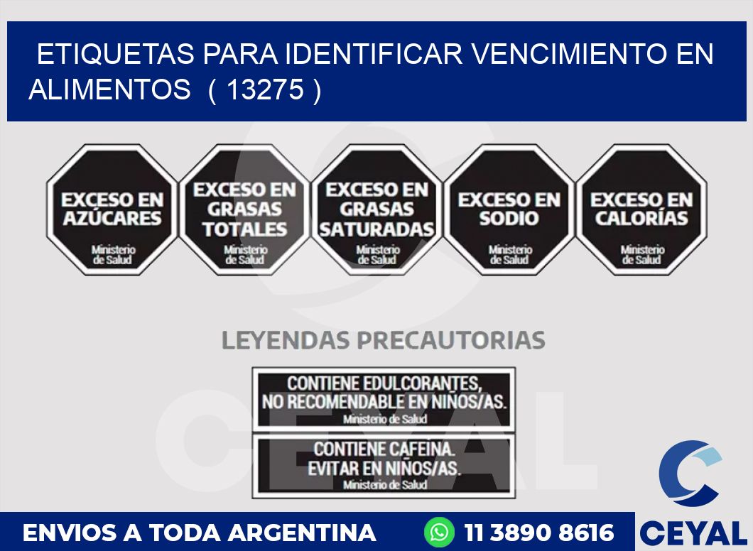 ETIQUETAS PARA IDENTIFICAR VENCIMIENTO EN ALIMENTOS  ( 13275 )