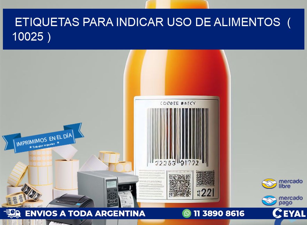 ETIQUETAS PARA INDICAR USO DE ALIMENTOS  ( 10025 )