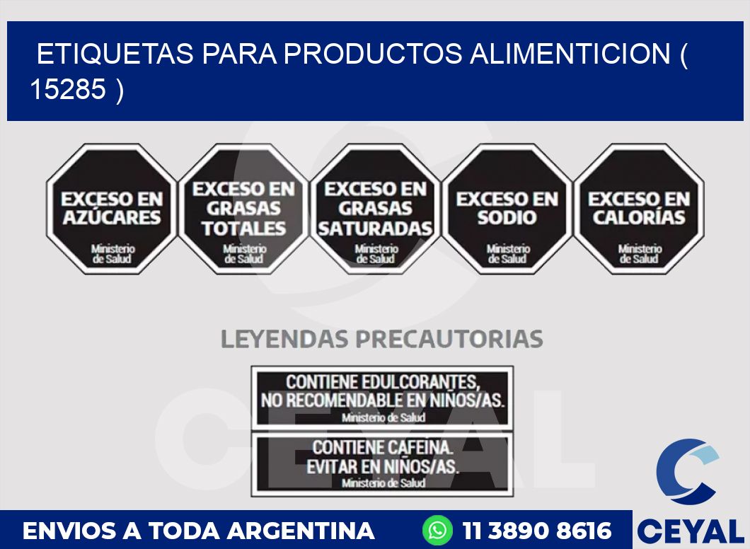 ETIQUETAS PARA PRODUCTOS ALIMENTICION ( 15285 )